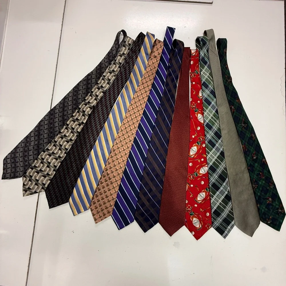 Silk Ties Neckties Mens Lot of 12 Multicolor Calvin Klein Van Heusen Stafford